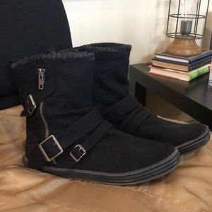 Cute Black Wool Boots